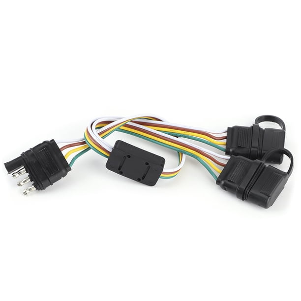Conector de remolque de 4 pines, dos adaptadores divididos, conector de cable tipo EE. UU., accesorio para remolques RV Jadeshay A