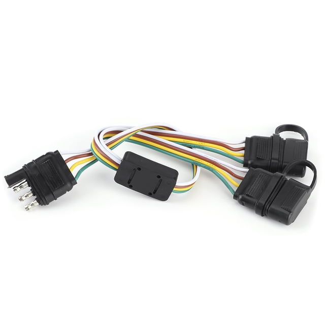 Conector de remolque de 4 pines, dos adaptadores divididos, conector de cable tipo EE. UU., accesorio para remolques RV Jadeshay A