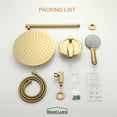 thumbnail image 7 of Boyel Living Shower System 12 inch Rain Shower Head Wall Mount Dual Shower Heads for Bathroom Handheld Rainfall Shower Faucet Set with Valve Included in Brushed Gold, 7 of 7