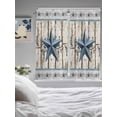 thumbnail image 3 of Texas Star Navy Blue Bathroom Window Curtain, Farmhouse Vintage Art Wooden Light Filtering Coffee Kitchen Curtains, Bedroom Living Room Curtains 2 Panel 84"x63", 3 of 6