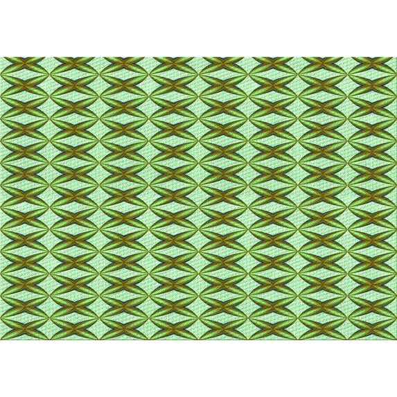 Ahgly Company Machine Washable Indoor Rectangle Transitional Fern Green Area Rugs, 7' x 10'