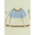 thumbnail image 2 of Suealasg Toddler Boys Sweater 1T 2T 3T 4T Long Sleeve Crew Neck Contrast Color Knitwear Pullovers Tops Kids Boy Fall Winter Jumpers Clothes, 2 of 8