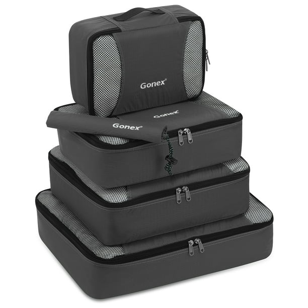 Gonex Packing Cubes Set of 5Pcs -Travel Luggage Organizer with Shoe Bag (Dark Gray) - Walmart 