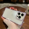 thumbnail image 3 of Compatiable with iPhone 15 Plus Case Clear, Transparent Shockproof Phone Case, Four Corners Protection Hybrid Rubber Silicone Slim Anti-Scratch Hard PC Back Protective Cover Bumper, Purple, 3 of 10