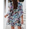 thumbnail image 4 of YNIQUE Women's Fashion Casual Loose V-Neck Half-Sleeved Floral Print Dress, 4 of 6