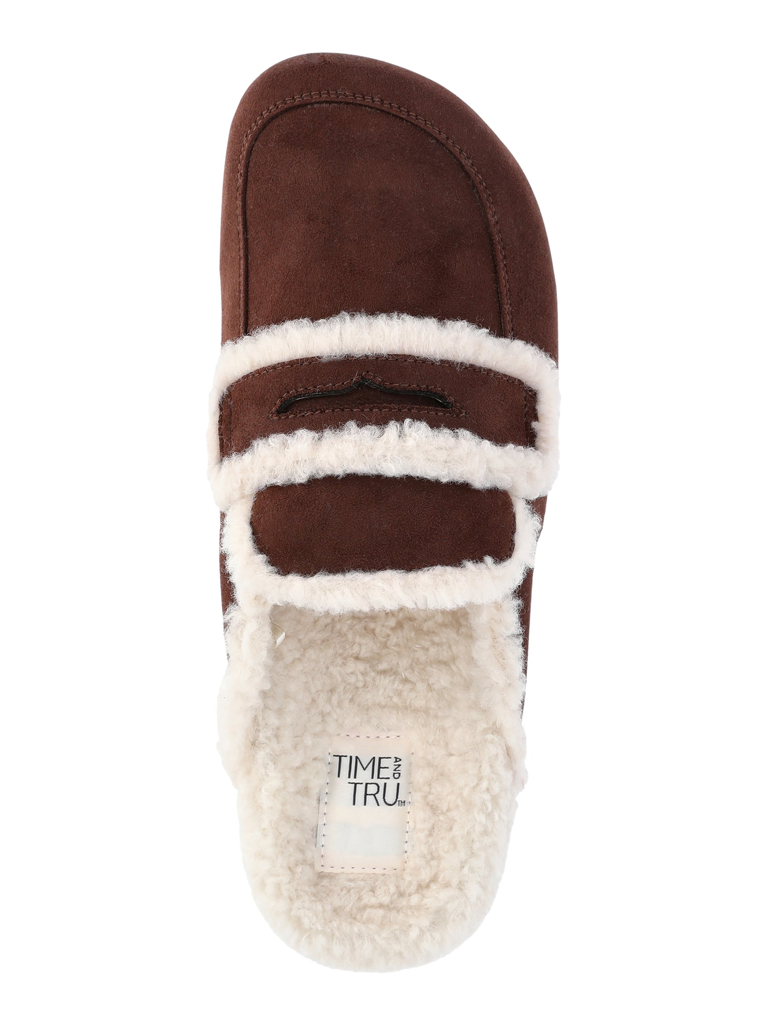 Time and Tru Women's Faux Shearling Slide On Loafers