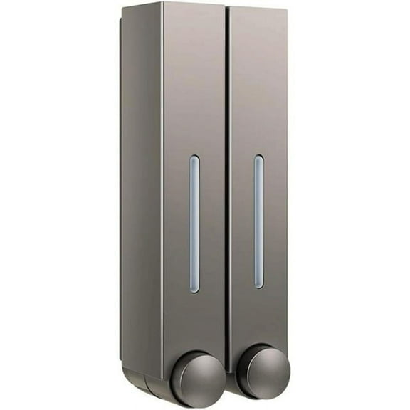 Liquid Soap Dispenser Wall Mount, 2 Chamber Bathroom Shower Pump Dispenser,Press Manually Lotion Soap Dispenser Use (Black)