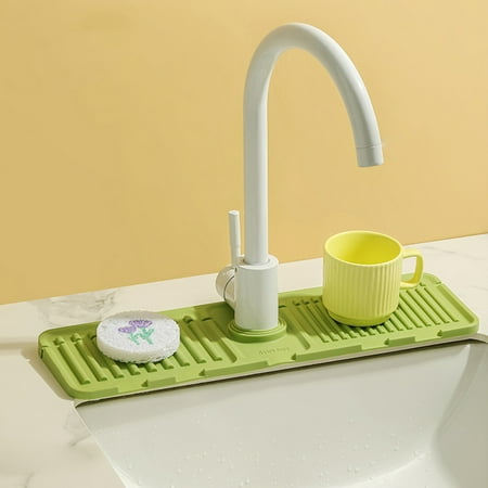 

Uehgn Sink Faucet Drain Mat Kitchen Splash Guard Drying Mat Multi-functional Sink Organization Tray for Home
