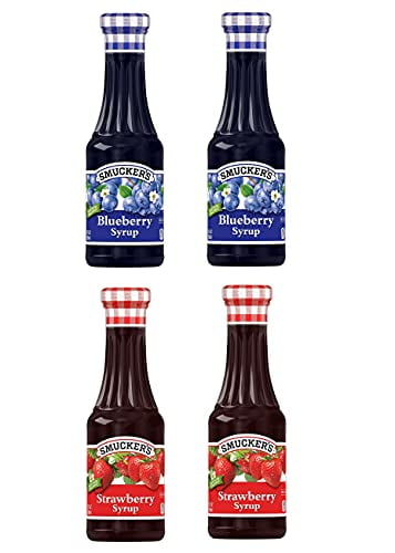 Syrup Combo Pack Include Blueberry & Strawberry Curated by Tribeca Curations | 12 Ounce | Pack of 4