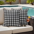 thumbnail image 4 of Black White Plaid Outdoor Waterproof Pillow Covers, Modern Simple Buffalo Check Gingham Decorative Square Throw Pillowcase Sofa Cushion Sham for Patio/Couch/Chair, 20"x20" 2 Pack, 4 of 8