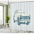 thumbnail image 5 of Ambesonne Retro Shower Curtain, Vintage Car Silhouette Art, 69"Wx70"L, Slate Blue and Pale Blue, 5 of 5
