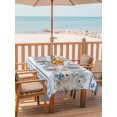 thumbnail image 2 of Outdoor Tablecloth with Umbrella Hole for Patio/Picnic/Party/Camping, Blue Starfish Coastal Waterproof Table Cloth Rectangle Table Cover Washable, Nautical Ocean Summer Coral Botanical (60"x 102"), 2 of 8