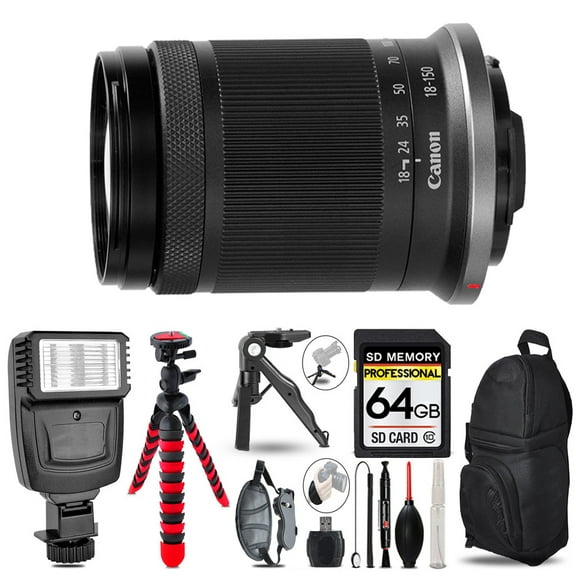 Canon RF-S 18-150mm f/3.5-6.3 IS STM Lens  - 64GB Accessory Bundle