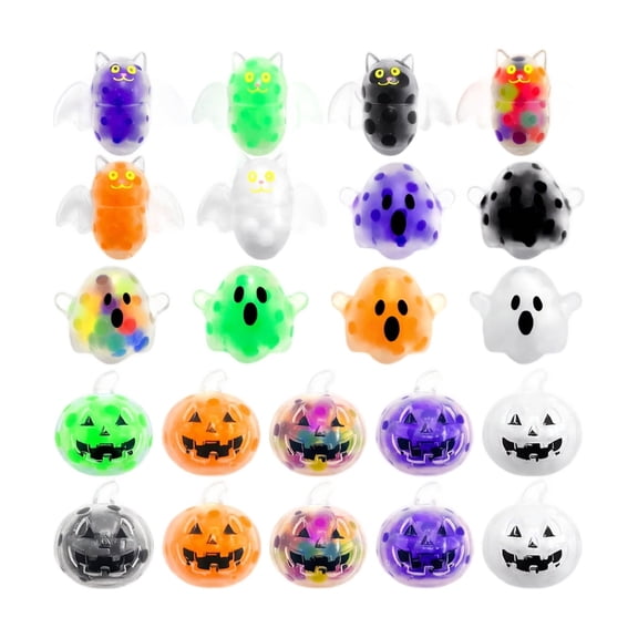 10PCS Halloween Spooky Ghost Squishy Toys, Spooky Halloween Ghost & Pumpkin Dumpling Squishy Toys, Creepy Cute Translucent Squeeze Stress Balls Fidget Desk for Party Favors and Birthday Gifts