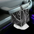 thumbnail image 7 of Psesaysky Tissue Box Cover Waterproof, Black Spider Web Square PU Leather Tissue Box Holder, Halloween Facial Paper Organizer Dispenser for Bathroom, Car, 5.1''X5.1''X5.5'', 7 of 7