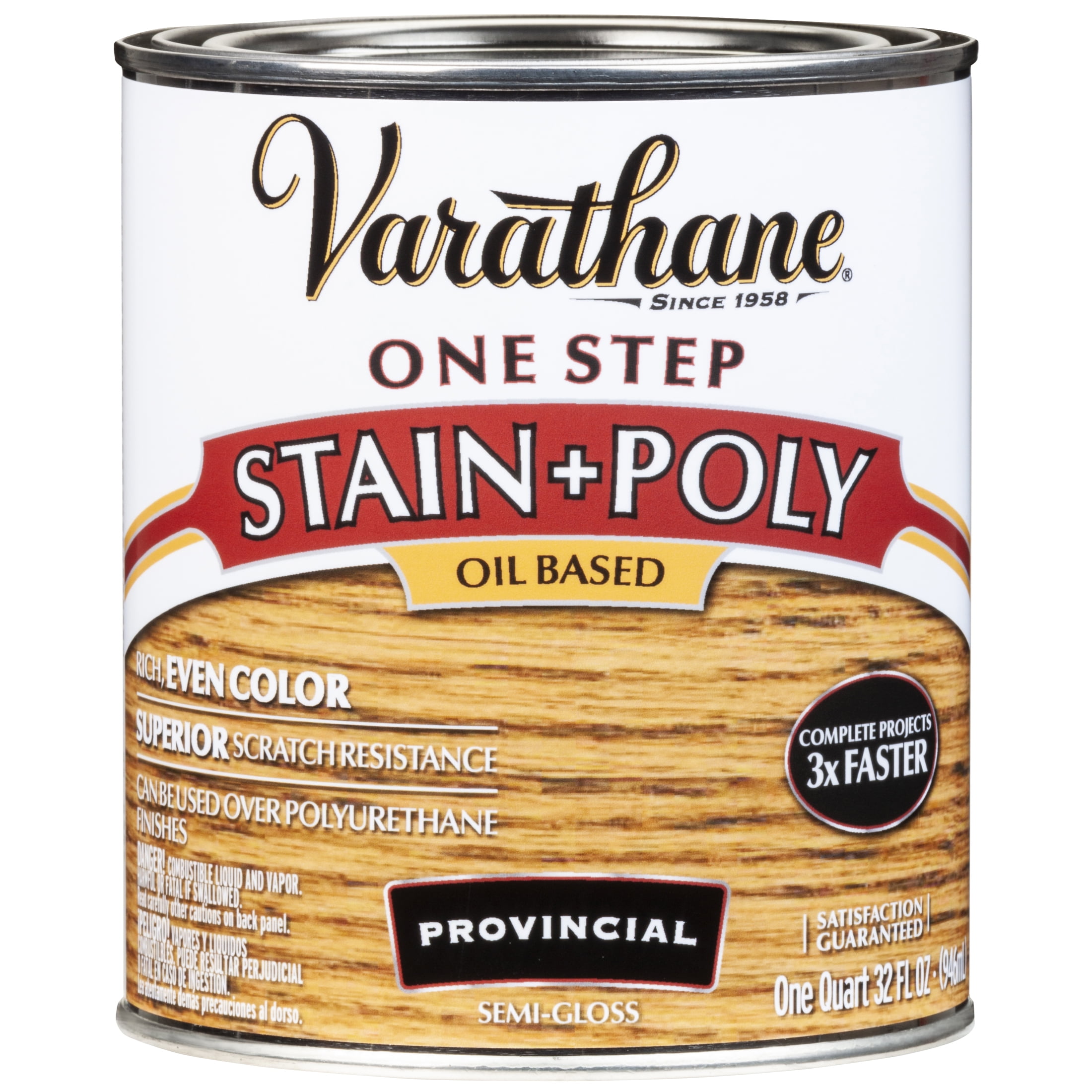 2 Pack, Provincial, Varathane Stain + Polyurethane Oil-Based, Semi-Gloss -225245H, Quart