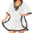 thumbnail image 2 of HAPPY BAY Women's Beachwear Loose Swimsuit Coverups Summer Swim Beach Dress Cover ups for Swimwear Women Bathing Suit L-XL Pearl, Solid, 2 of 6