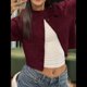 thumbnail image 4 of Cárdigan de Cuello Redondo con Botones para Mujer, Suéter de Punto de Larga, Ropa de Abrigo Vino Tinto XL, 4 of 7