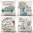 thumbnail image 1 of Spring Pillow Covers 18X18Inch Throw Pillow Case Set of 4,Home Decor, 1 of 5