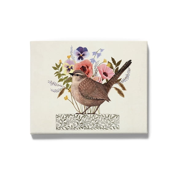 Avian Collage I Wrapped Canvas  -Victoria Borges Designs,