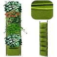 thumbnail image 4 of Nvzi Jardinera colgante vertical para jardín con 7 bolsillos, jardinera vertical para jardín, bolsa para cultivo de plantas para interior y exterior (verde), 4 of 4
