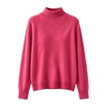 thumbnail image 4 of XRoczxe Women's Mock Neck Pullover Sweater, Soft Knit Long Sleeve Top, Casual Loose Fit Solid Color Jumper for Fall Winter Daily Wear Office, 4 of 6