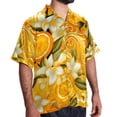 thumbnail image 2 of Tangerine Men's Short Sleeve Poplin Shirt, Casual Printed Beach Button Down Summer Unisex Shirts, 2 of 6
