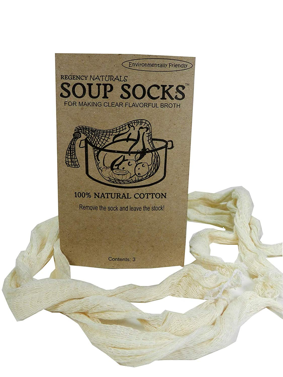 Regency Natural Soup Socks for Making Soup Stock set of 3, Prepare