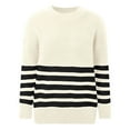 thumbnail image 4 of Sweater for Women, Turtleneck Sweaters for Women, Striped Long Tunic Pullover, Loose Knit Casual for Fall Winter, 4 of 5