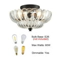 thumbnail image 5 of Art Decor Semi Flush Mount Ceiling Light Ribbed Glass Ceiling Light Fixture, 5 of 6