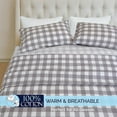 thumbnail image 3 of 4-Piece Cotton Flannel Sheet Set, Deep Pocket Fitted, Queen, Buffalo Check Gray, 3 of 5