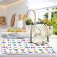 thumbnail image 5 of Yayeee Dish Drying Mat for Kitchen Counter 16"x18" Microfiber Absorbent Pad, Purple Retro Shapes, 5 of 7