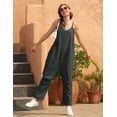 thumbnail image 4 of Lentta Women's Loose V Neck Harem Jumpsuits Sleeveless Spaghetti Strap Baggy Overalls with Pocket (DarkGrey-M), 4 of 4