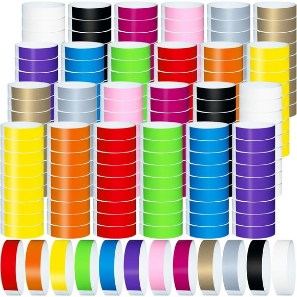 EcoNesxp 2400pcs plastic paper wristbands color wristbands event wristbands multicolor identification wristbands