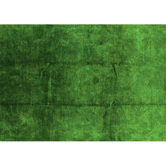 Ahgly Company Indoor Rectangle Oriental Green Industrial Area Rugs, 4' x 6'