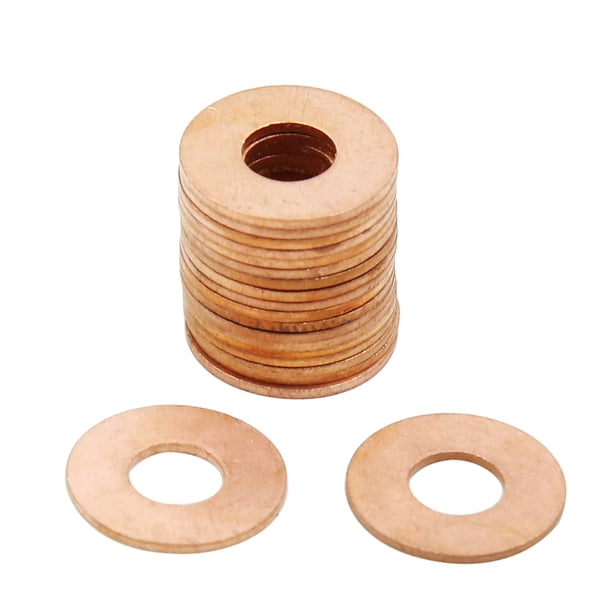 20pcs 7mm Diámetro interno Arandelas de cobre círculo de juntas de sellado plano