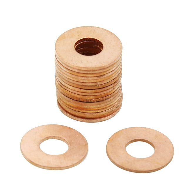 20pcs 7mm Diámetro interno Arandelas de cobre círculo de juntas de sellado plano