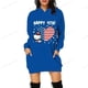 thumbnail image 3 of Vestido con capucha para mujer Primavera Otoño 2024 Sudadera con capucha de manga larga con estampado 3D de HELLO KITTY Sudadera con capucha informal de corte entallado para Navidad para mujer Y2K, 3 of 5