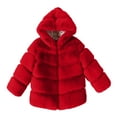thumbnail image 2 of AUNVITO Girls Winter Hooded Faux Fur Coat Thickened Fleece-Lined Warm Casual Outerwear 2-13Y, 2 of 4