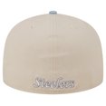 thumbnail image 4 of Men's New Era Stone/Light Blue Pittsburgh Steelers City Originals Lifestyle Two-Tone 59FIFTY Fitted Hat, 4 of 6