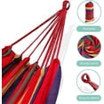 thumbnail image 5 of Hamac en Toile Tissée Extérieur Sac de Voyage Portable Jardin Camping 190*150cm Corde de Rangement + Sac de Rangement 1pcs-Rayure Rouge, 5 of 5