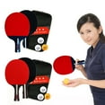 thumbnail image 2 of Table Tennis Racket 2 Rackets & 3 Balls Table Tennis Paddles Professional Ping Pong Paddle with Bag for Beginners Training Game Long handle, 2 of 6