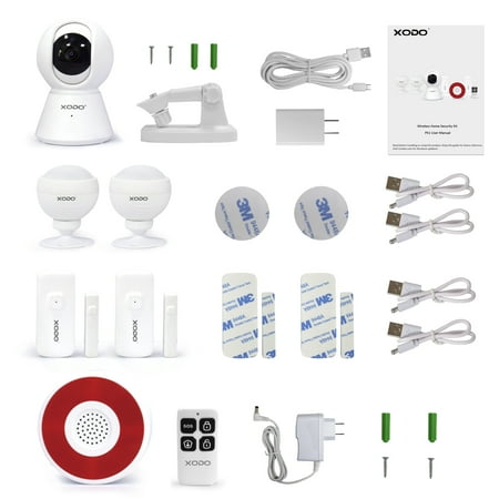 XODO Smart Home System 1080p Camera Kit, Wifi, Motion Sensor, Night Vision, Door Window Sensor App Controlled - PK1