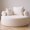 White + Foam+Spring + Fiber Foam and Polyester Fiber Pad, variant on Round Sofa Bed with Memory Foam Sectional Couches for Living Room, Cloud Couch with three pillows