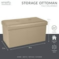 thumbnail image 5 of Simplify Faux Leather Double Folding Storage Ottoman Metallic Gold, 5 of 8
