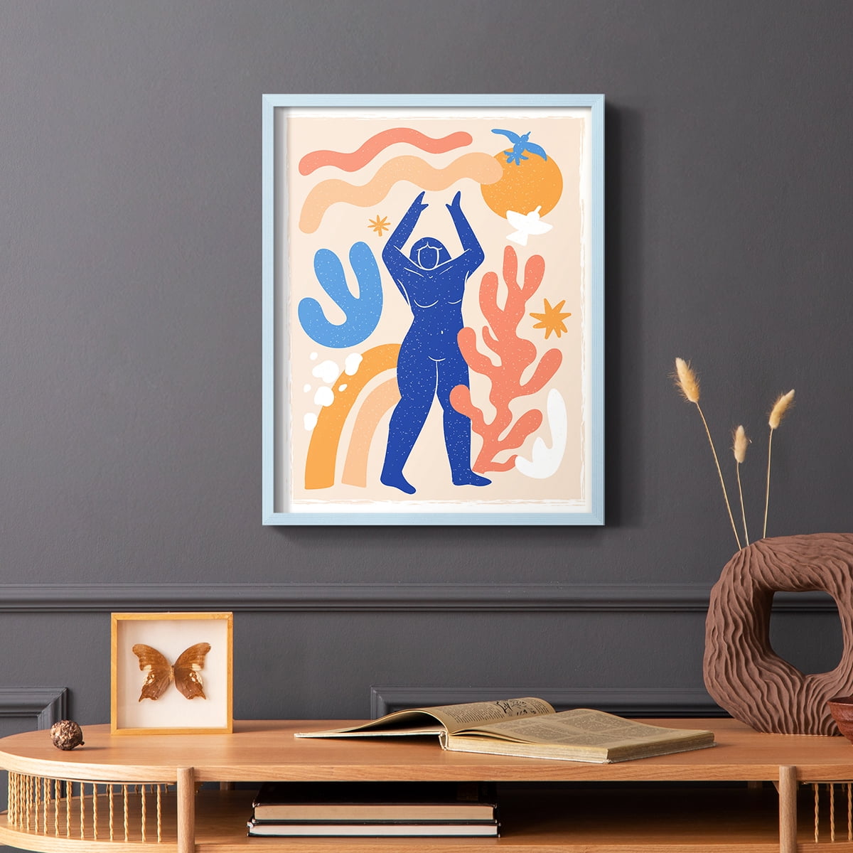 Matisse CCCLX in Blue Solid Wood 8 x 10 Framed Print