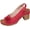 Red, variant on Women's Chunky High Block Heels Flowers Sandals 2026 Summer Casual Peep Open Toe Ankle Strap Hollow Out Platform Wedge Sandal Party Dress Wedding Dance Shoes