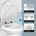 thumbnail image 3 of R&T Elongated 400 pound Toilet Seat, Heavy Duty Oval Plastic Toilet Seat Soft Close White B1130, 3 of 13