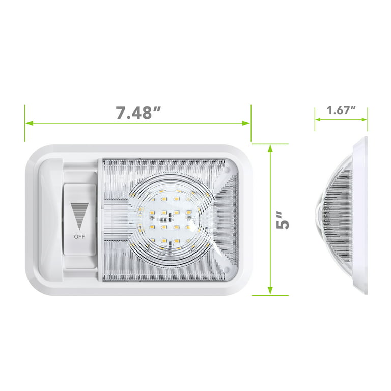 12V Led RV Ceiling Dome Light RV Interior Lighting for Trailer Camper with  Dimmer, Single Dome 280LM (1) 