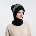 thumbnail image 5 of Herrnalise Woman's Winter Warm Neck Guard Head Guard Knitted Hat Scarf Mask In One Hairball Woolen Cap, 5 of 9